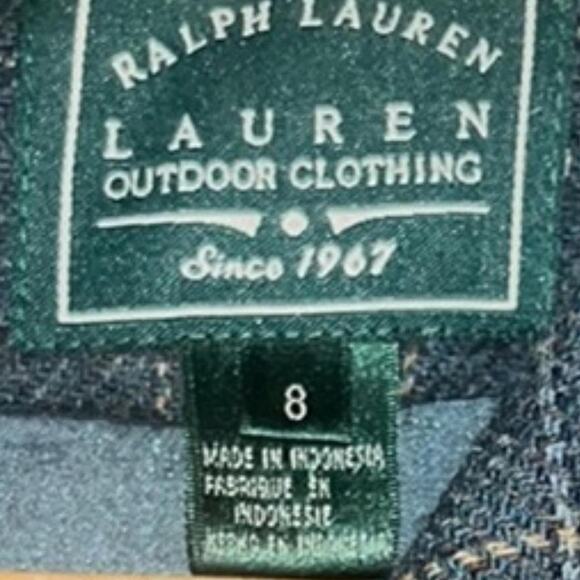 Vintage Ralph Lauren Blue Plaid  Wool Trench Coat  size  8 - Picture 4 of 4